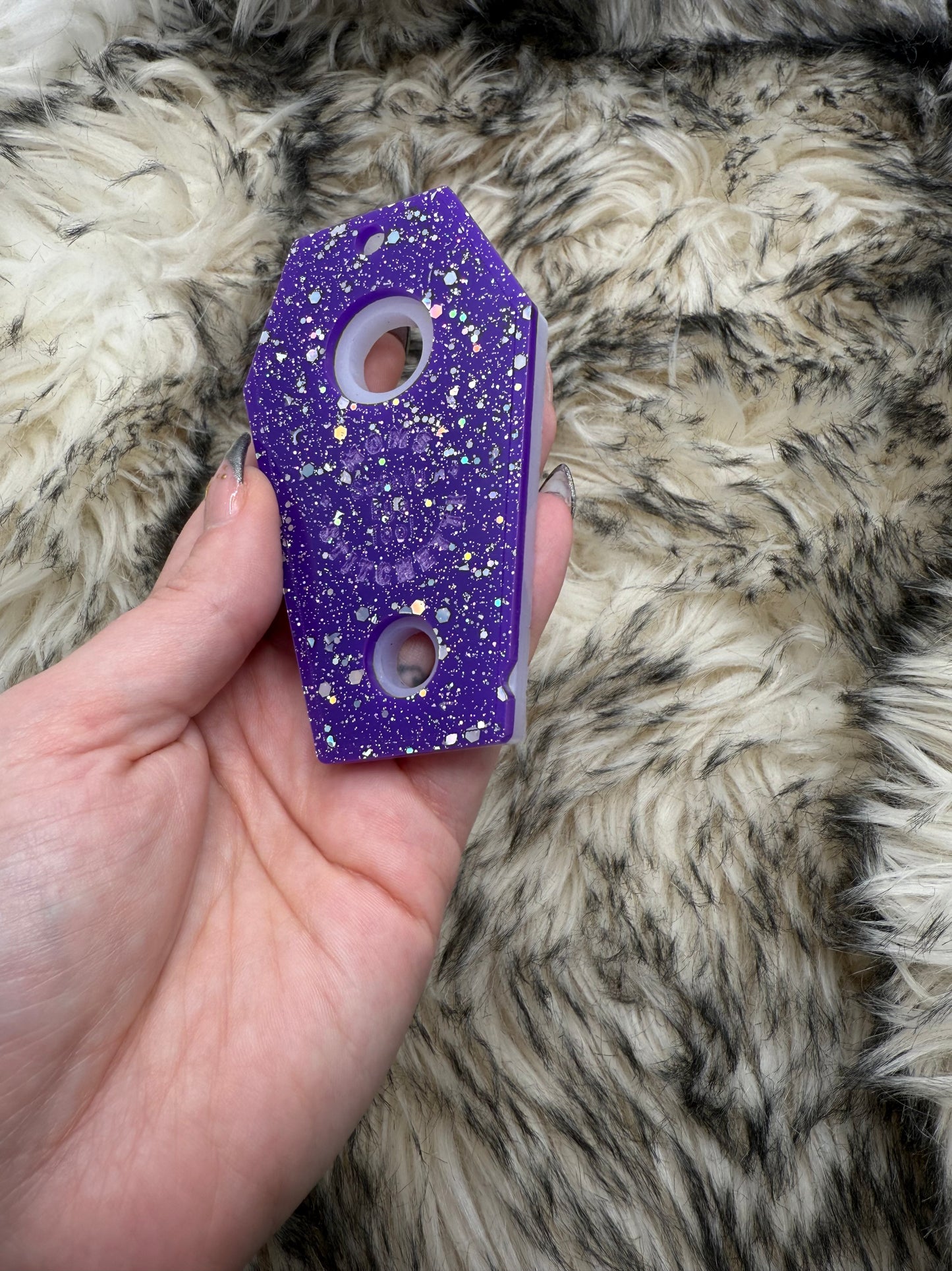FLAWED Purple Glitter Coffin Safety Eye Tool