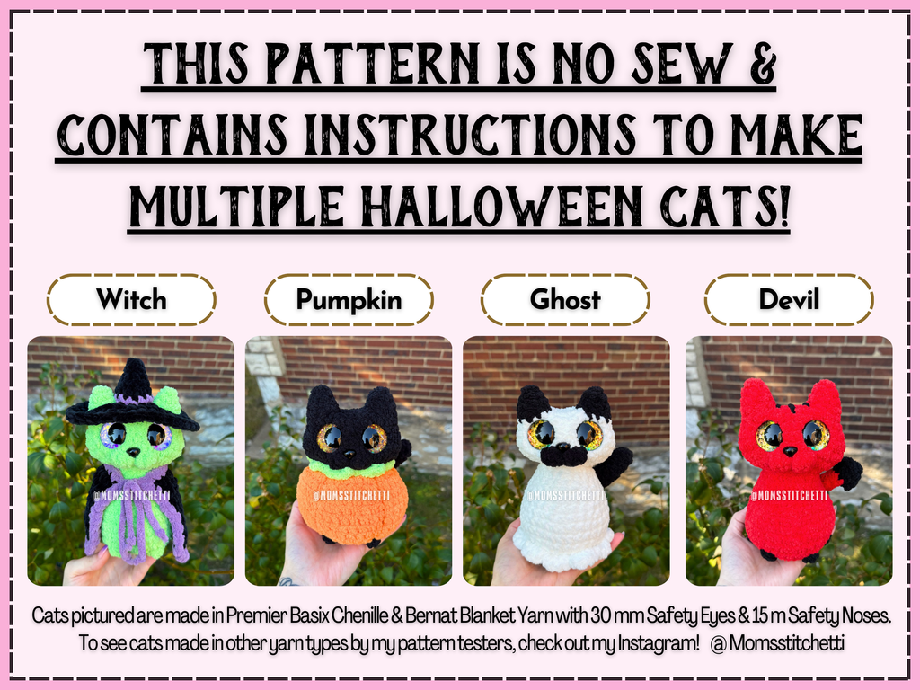 Halloween Kitty Crochet Pattern (No Sew)