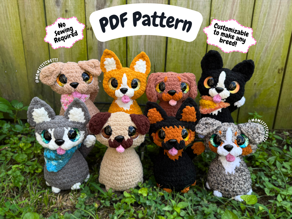 Sitting Puppy Crochet Pattern (No Sew)