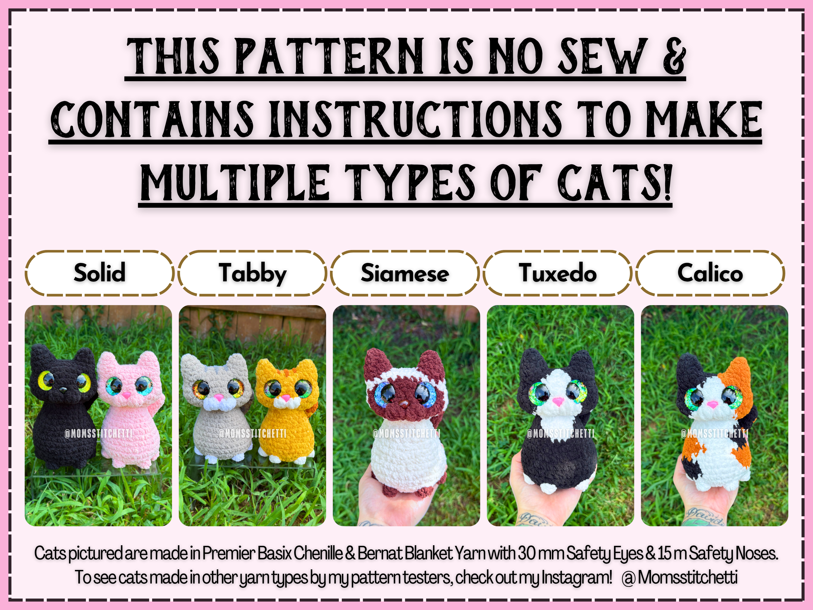 Sitting Kitty Crochet Pattern (No Sew)
