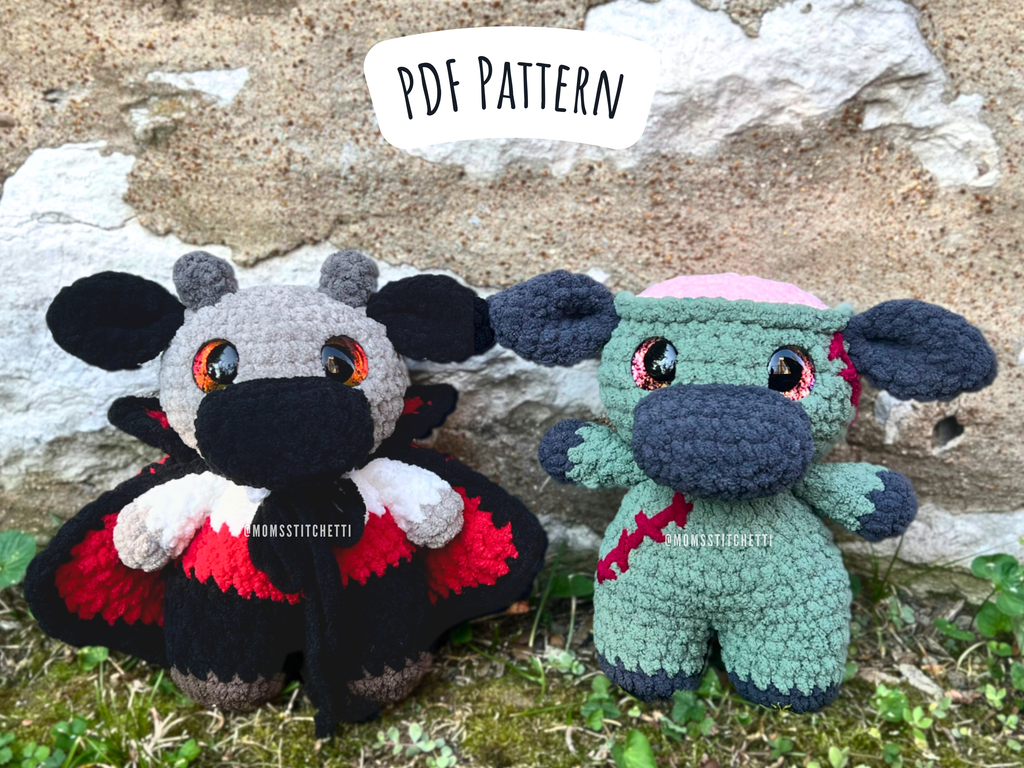 Vampire and Zombie Cow Crochet Pattern Pack