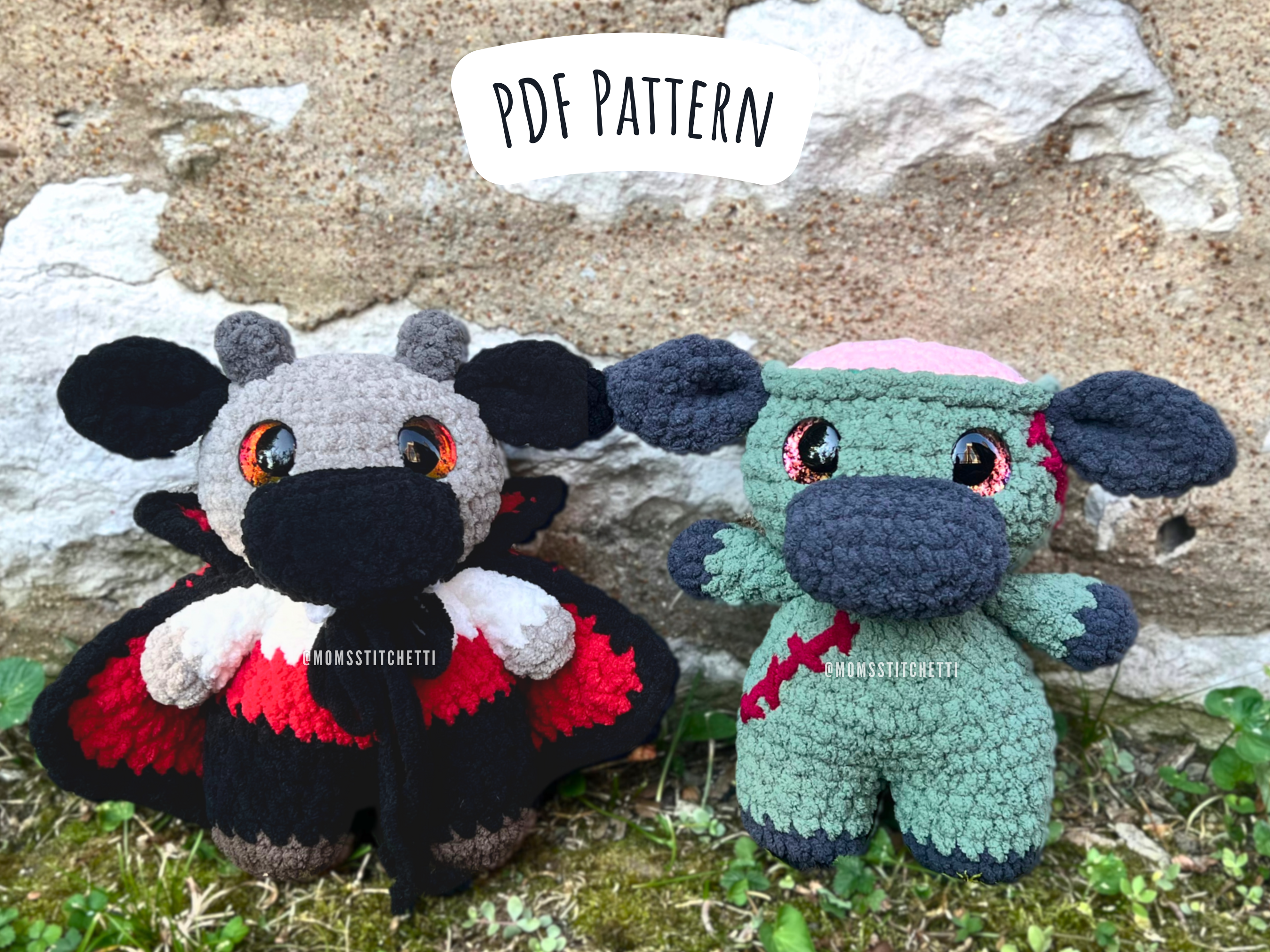 Vampire and Zombie Cow Crochet Pattern Pack