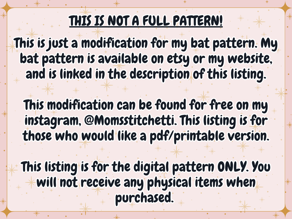 Candy Corn Bat Crochet Pattern Modification