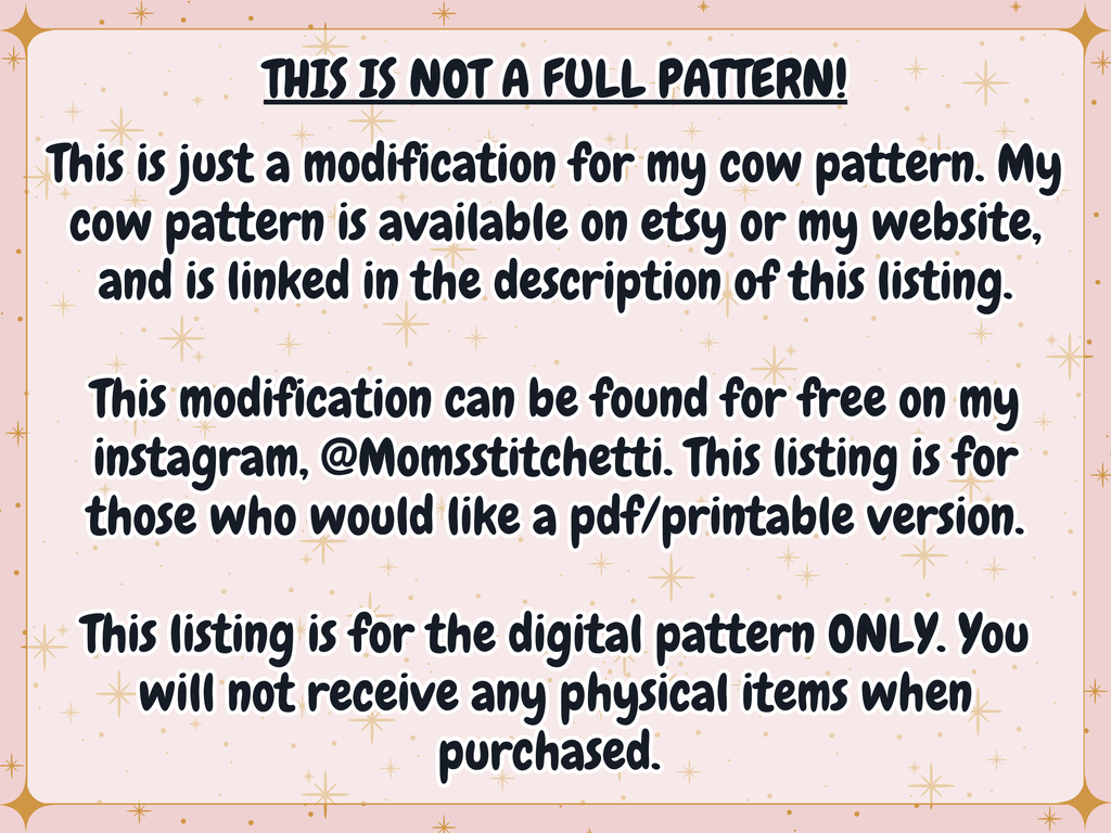 Christmas Tree Cake Cow Crochet Pattern Modification