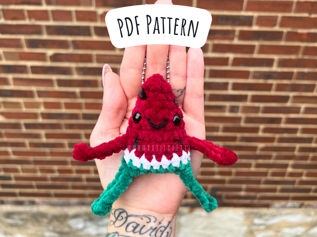 Watermelon Friend Keychain Crochet Pattern (No Sew) – Moms Stitchetti
