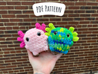 Chonky Axolotl Crochet Pattern (No Sew)