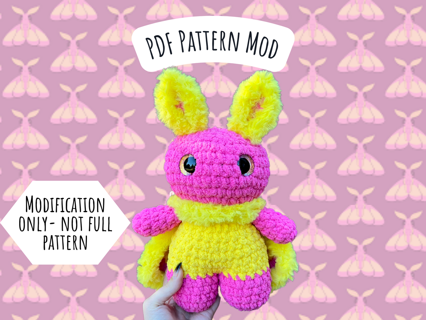 Rosy Maple Moth Crochet Pattern Modification