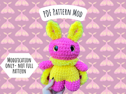 Rosy Maple Moth Crochet Pattern Modification