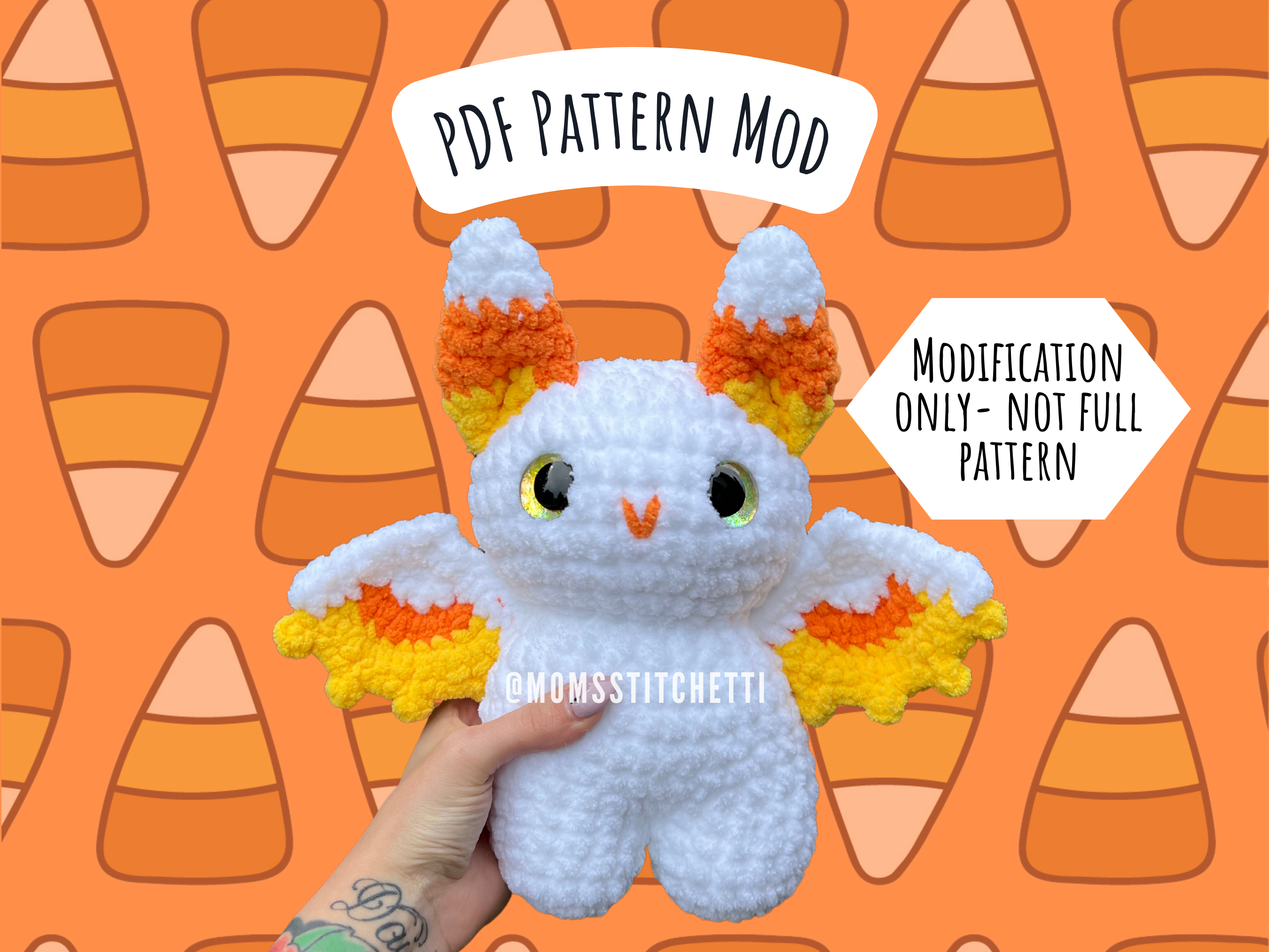 Candy Corn Bat Crochet Pattern Modification