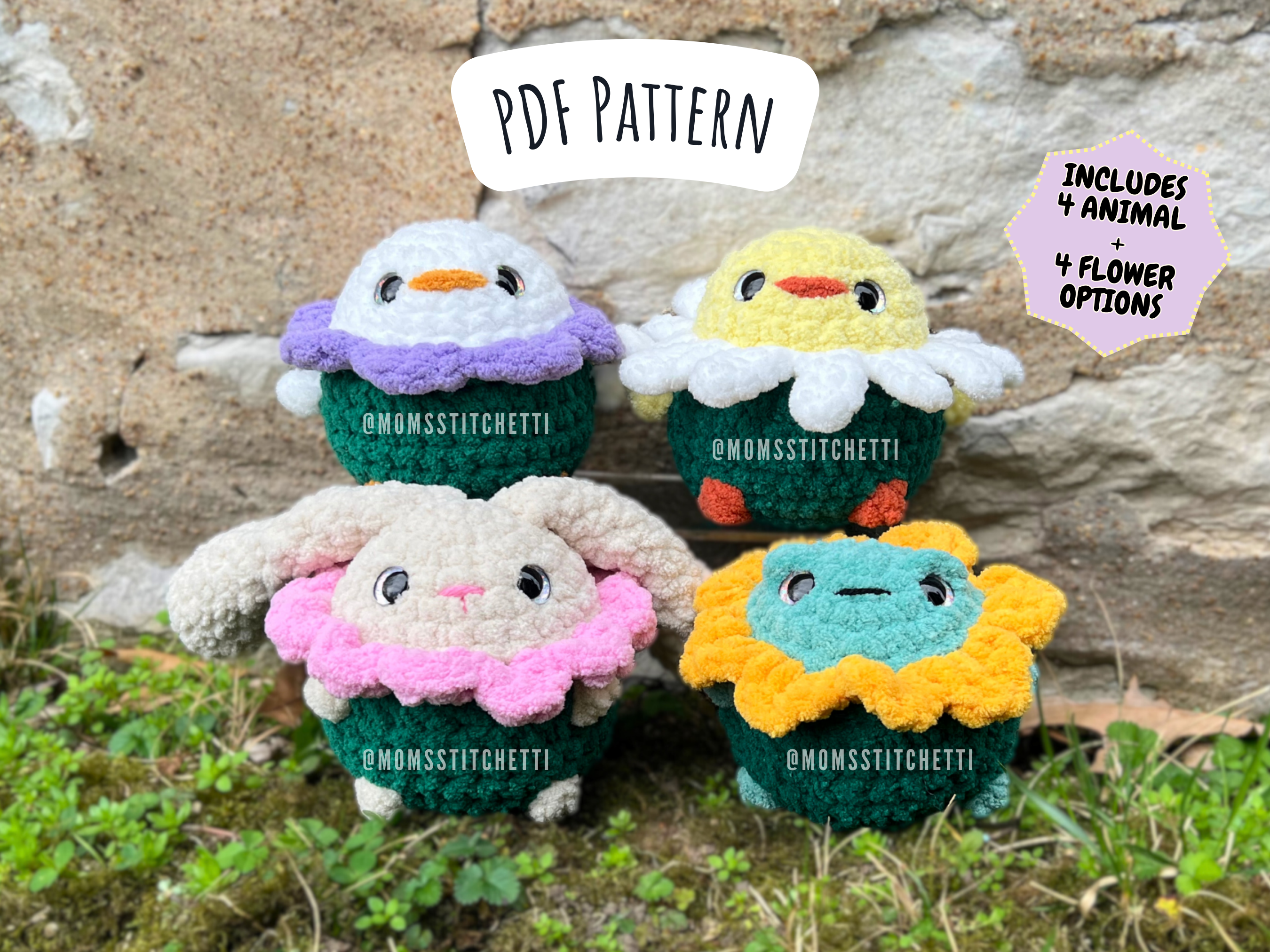 Chonky Flowers Crochet Pattern (No Sew)