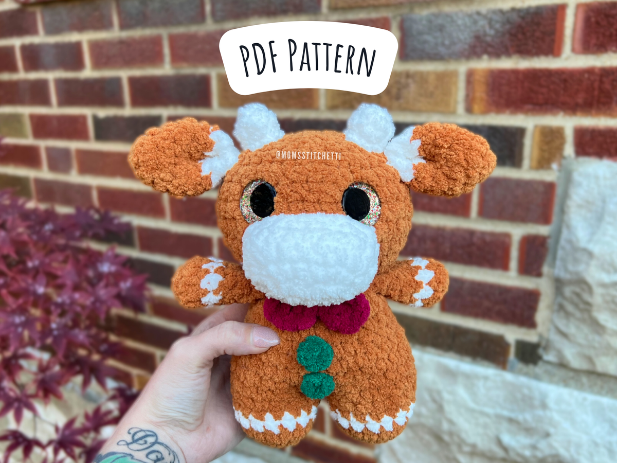 Gingerbread Cow Crochet Pattern (Full Pattern) – Moms Stitchetti