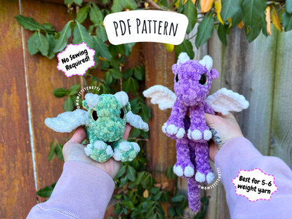 Mini Snuggle Dragon Crochet Pattern (No Sew)
