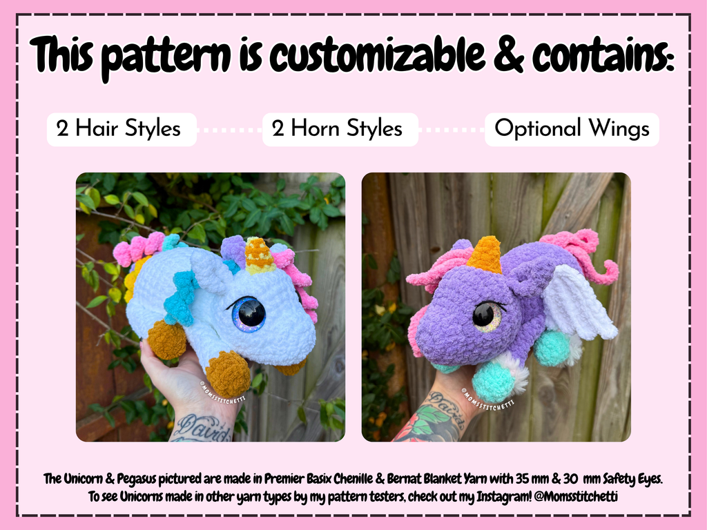 Snuggle Unicorn & Pegasus Crochet Pattern