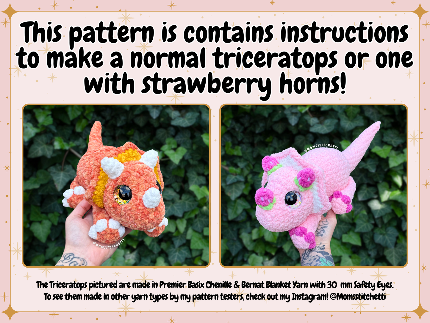 Snuggle Triceratops Crochet Pattern