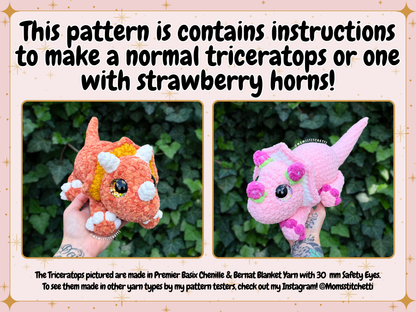 Snuggle Triceratops Crochet Pattern