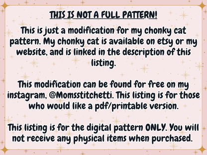 Ghost Cat Crochet Pattern Modification