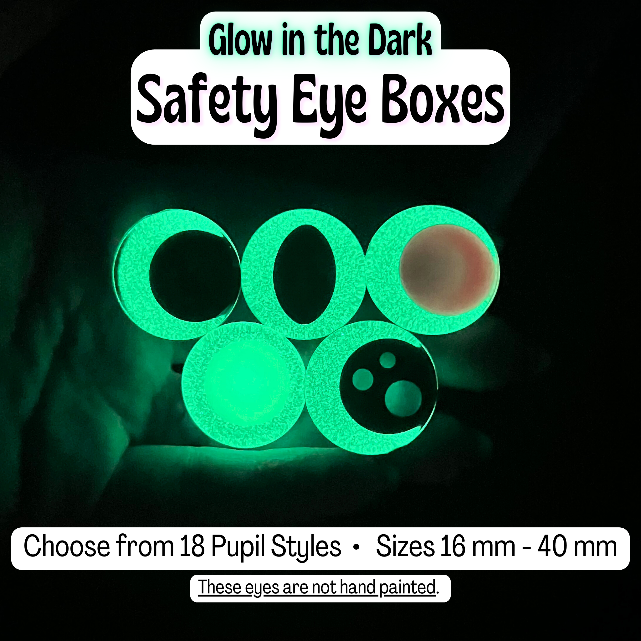Glow in the Dark Safety Eye Boxes (5 Pairs) – Moms Stitchetti