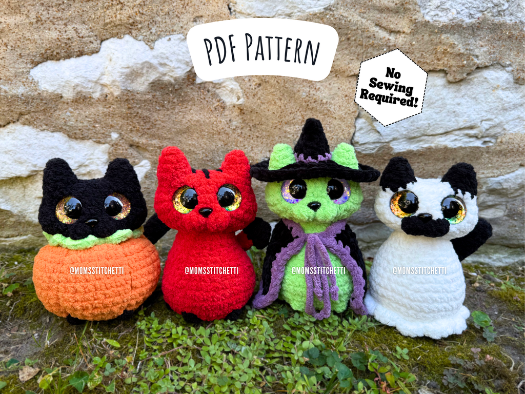 Halloween Kitty Crochet Pattern (No Sew)