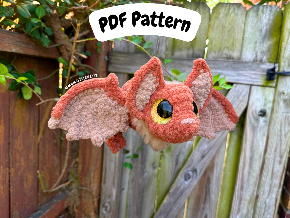 Laying Kawaii Bat Crochet Pattern