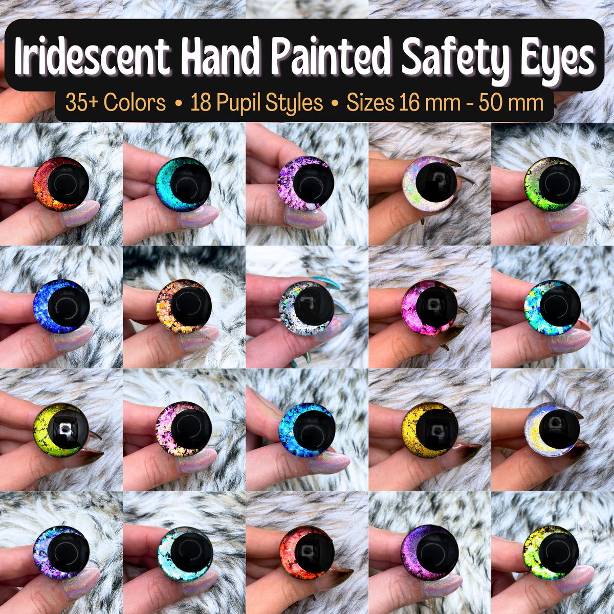 Hand Painted Safety Eyes (34 color options) – Moms Stitchetti