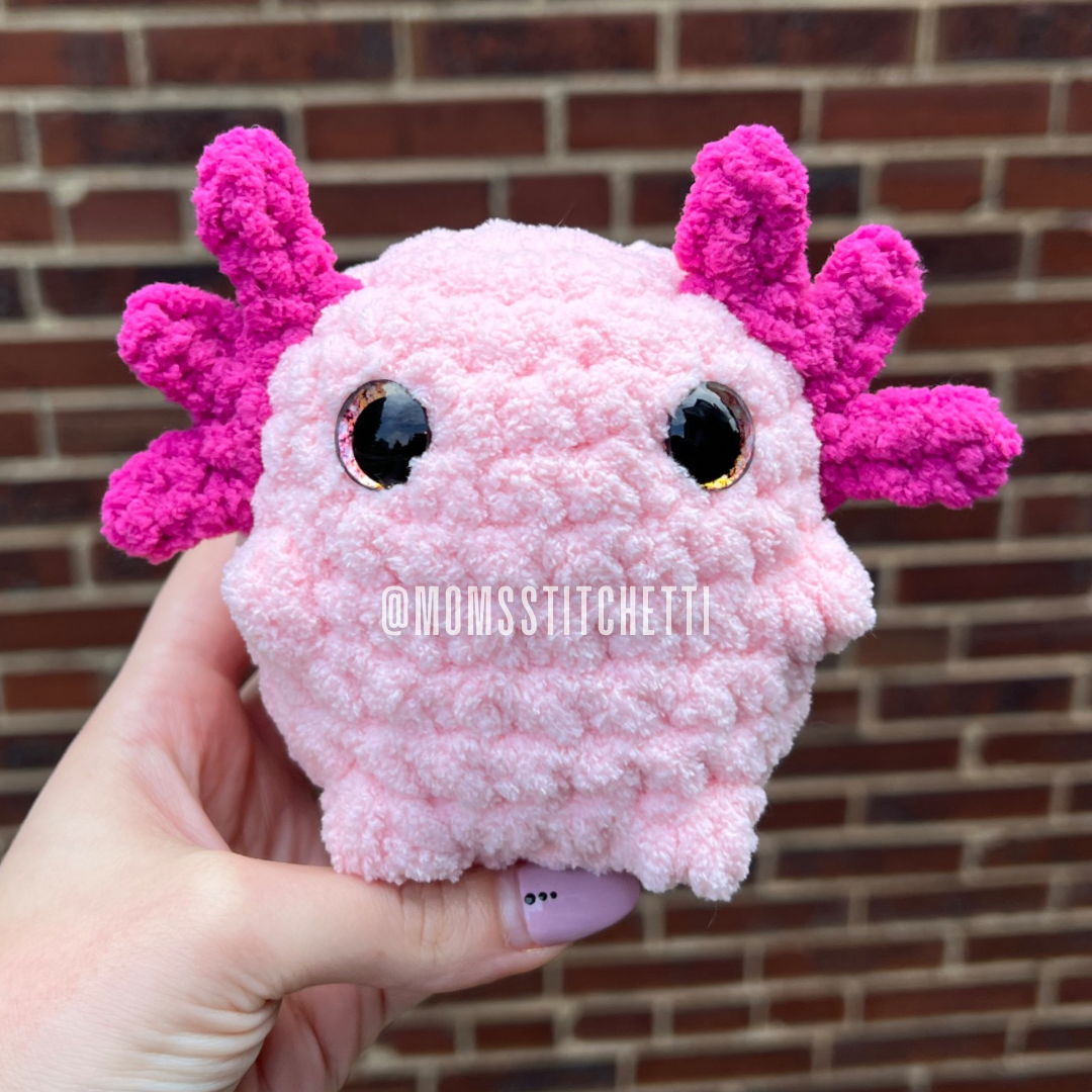 Chonky Axolotl Crochet Pattern (No Sew)