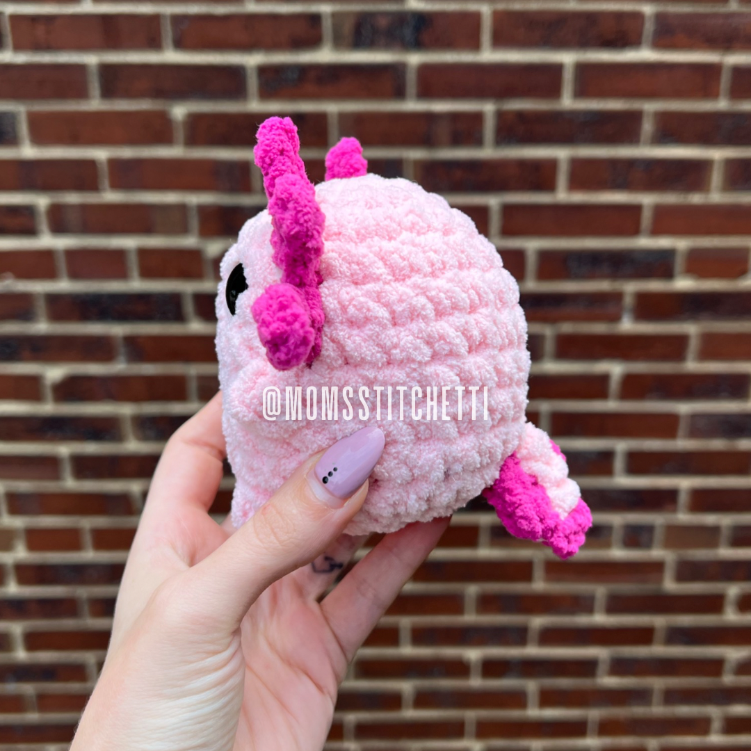 Chonky Axolotl Crochet Pattern (No Sew)
