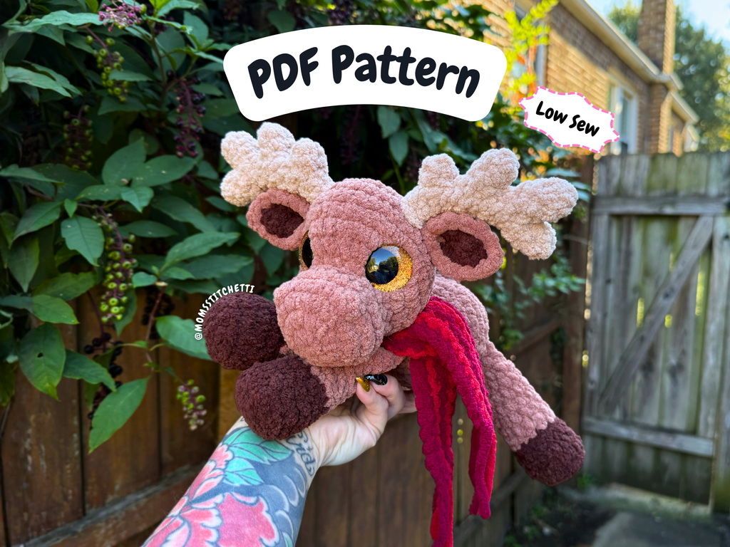 Cuddly Moose Crochet Pattern (Low Sew)
