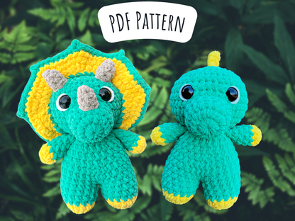 Terry the Triceratops and Ted the T-Rex Crochet Patterns