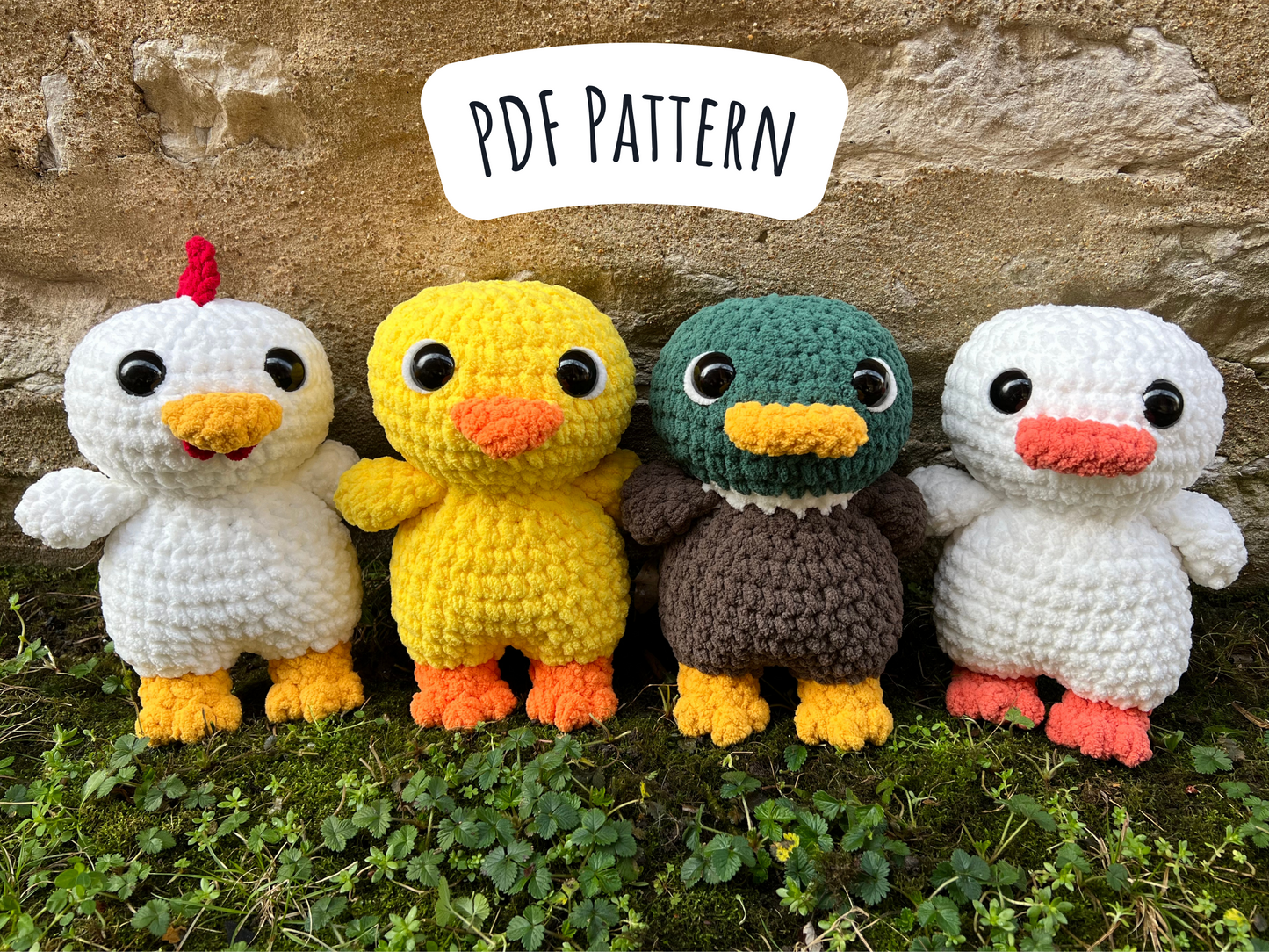 Farm Birds Crochet Pattern (No Sew!)