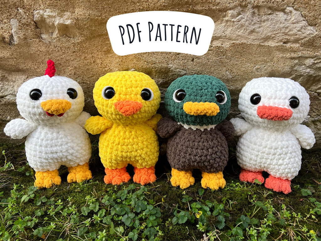 Duck/Chicken/Chick/Goose Crochet Pattern (No Sew)
