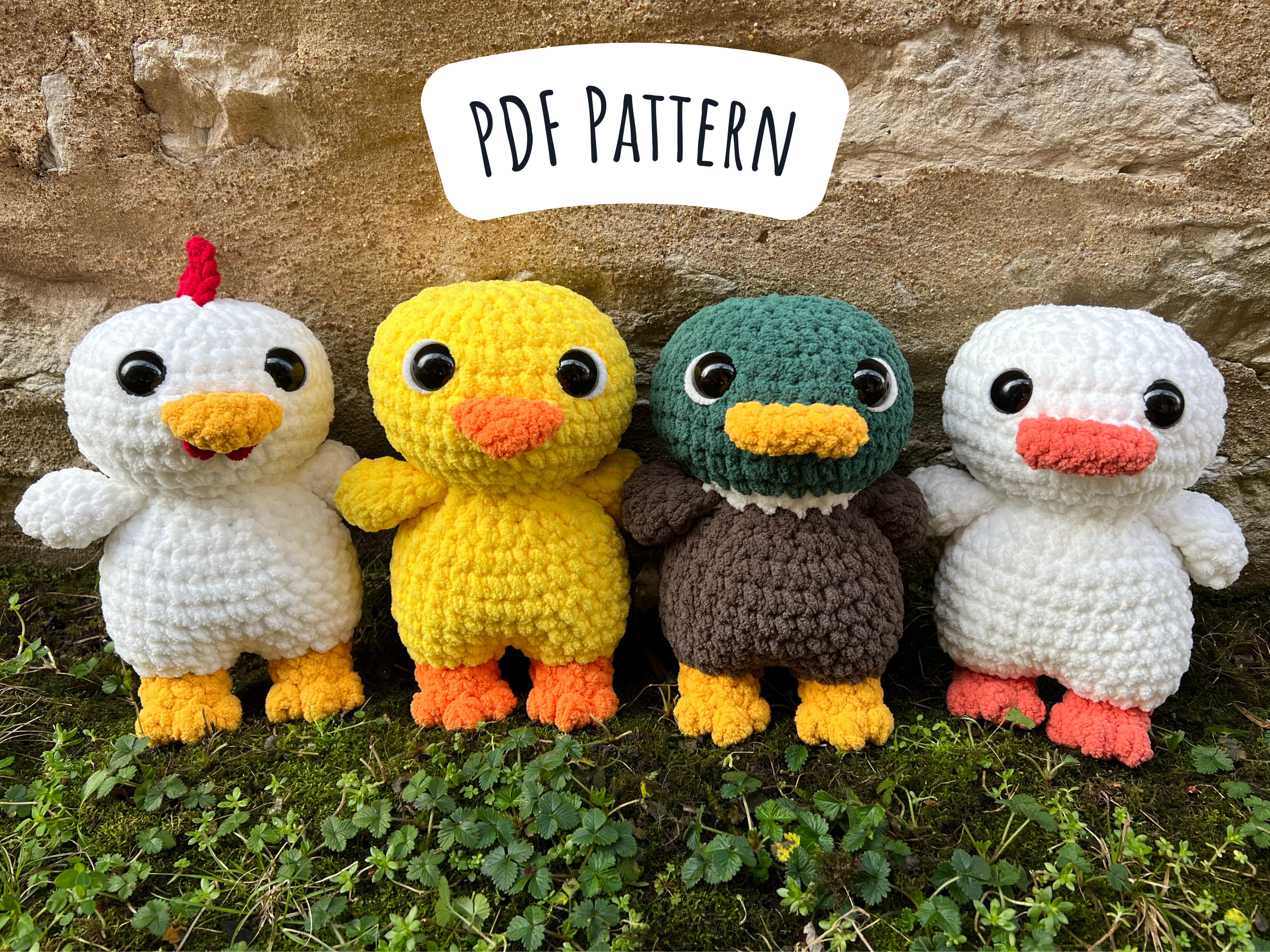 Duck/Chicken/Chick/Goose Crochet Pattern (No Sew)