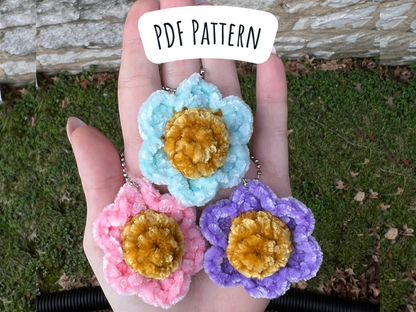 Flower Keychain Crochet Pattern