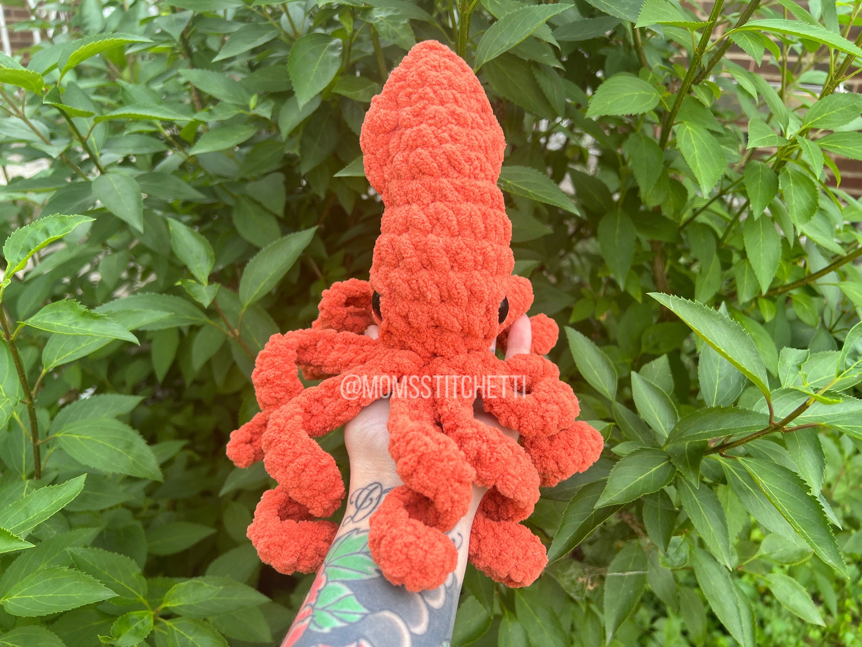 Squid Crochet Pattern (No Sew)