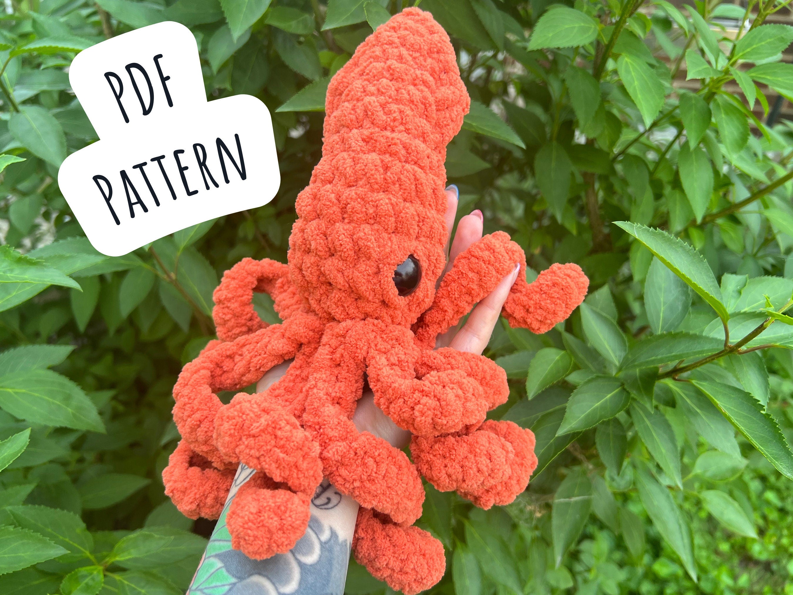 Squid Crochet Pattern (No Sew) – Moms Stitchetti